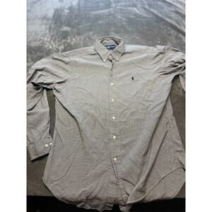 Ralph Lauren Shirt Mens Medium 15 1/2 Classic Fit Long Sleeve Cotton Black Check